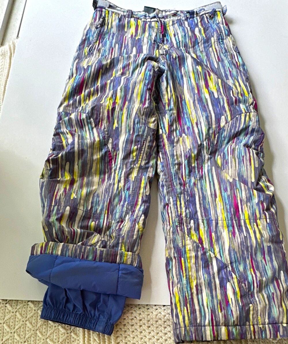 L.L.Bean Thinsulate Insulated Kids Snow Pants Size 18 Blue Multicolor Ski